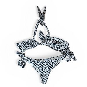 Eberjey Black and White Floral Tie Bikini Set Size Small Cheeky Bottoms